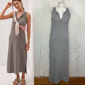 Anthropologie Daily Practice Davia Henley Thermal Maxi Dress Gray Size XS